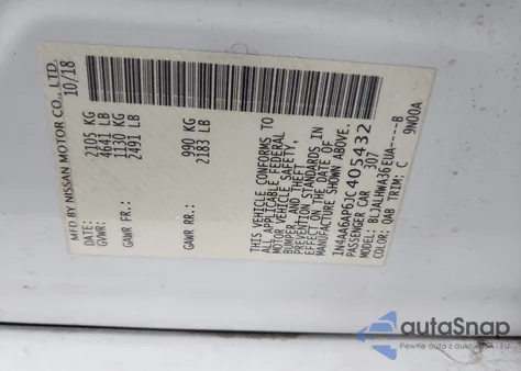 2018 Nissan Maxima 3.5 Platinum из США, поврежденный, VIN 1N4AA6AP6JC405432